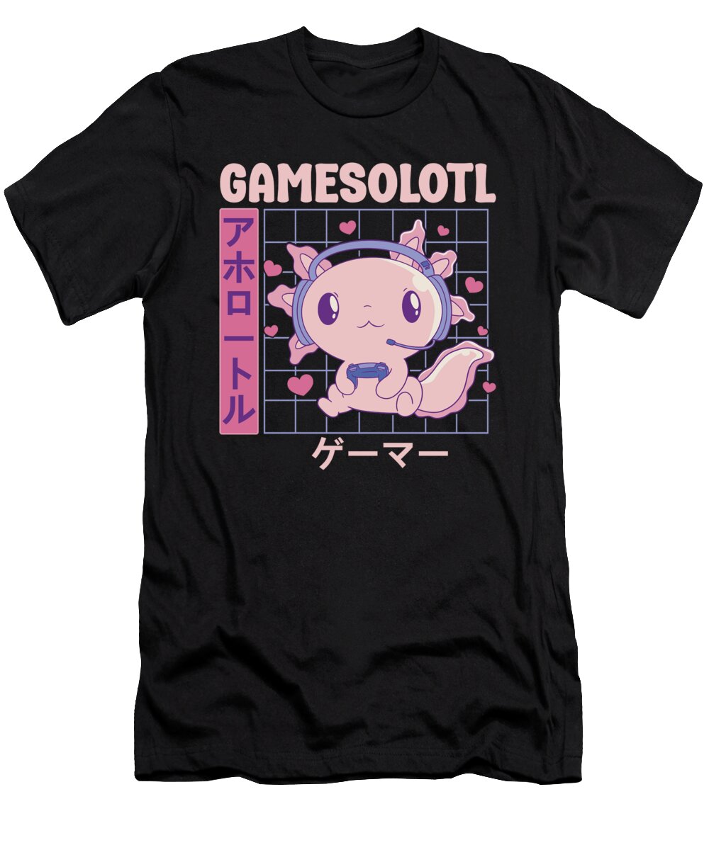 1 Cute Japanese Gaming Axolotl Gamesolotl Me T-Shirt