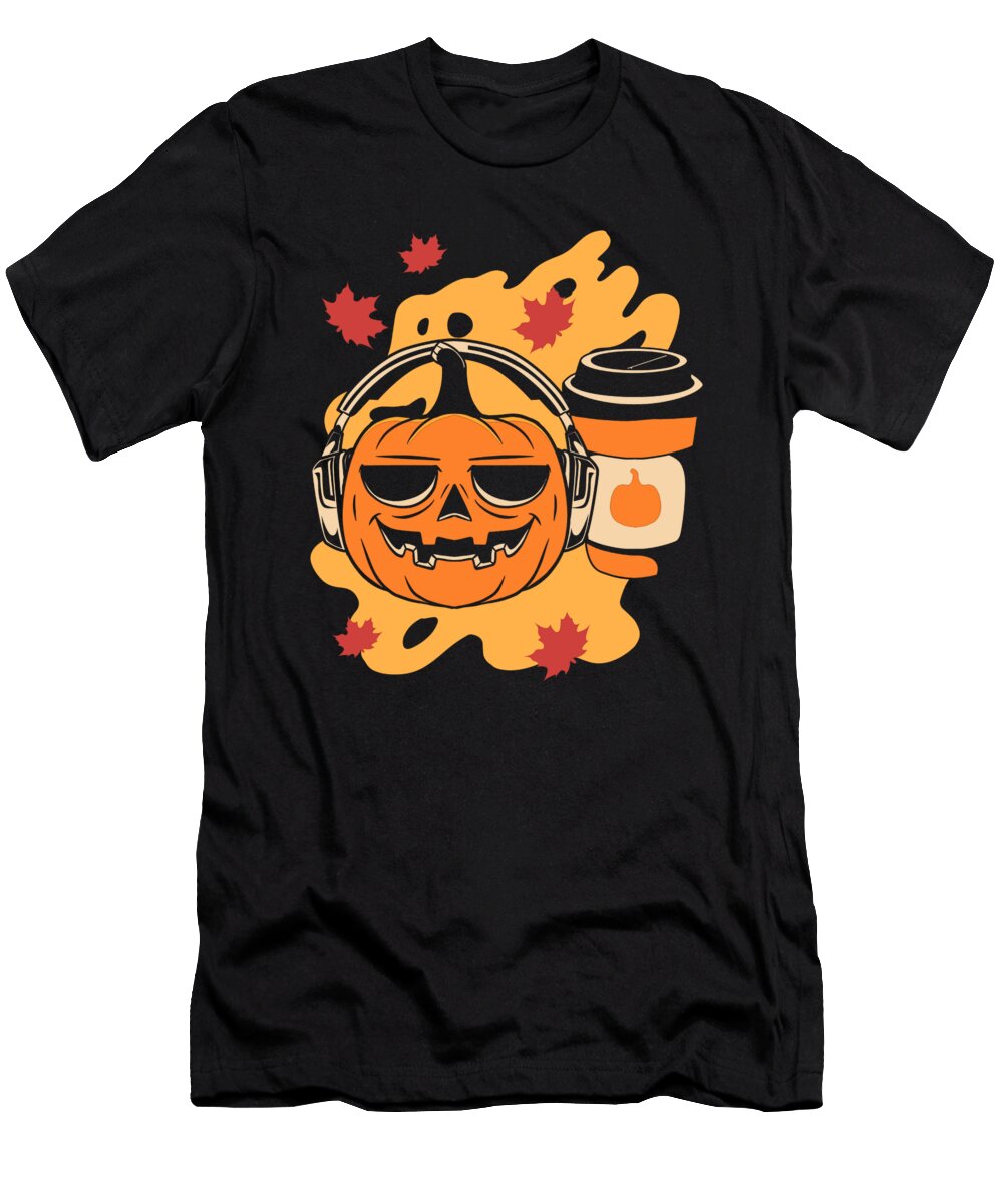 1 Fall Coffee Music Lover Pumpkin Latte Drink Toms Store T-Shirt