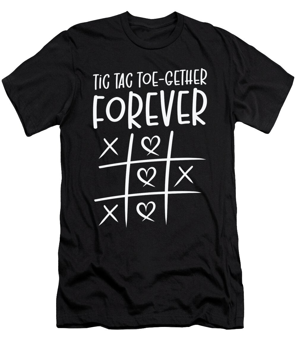 1 Valentines Kids Family Tic Tac Toe Game Toms Store T-Shirt