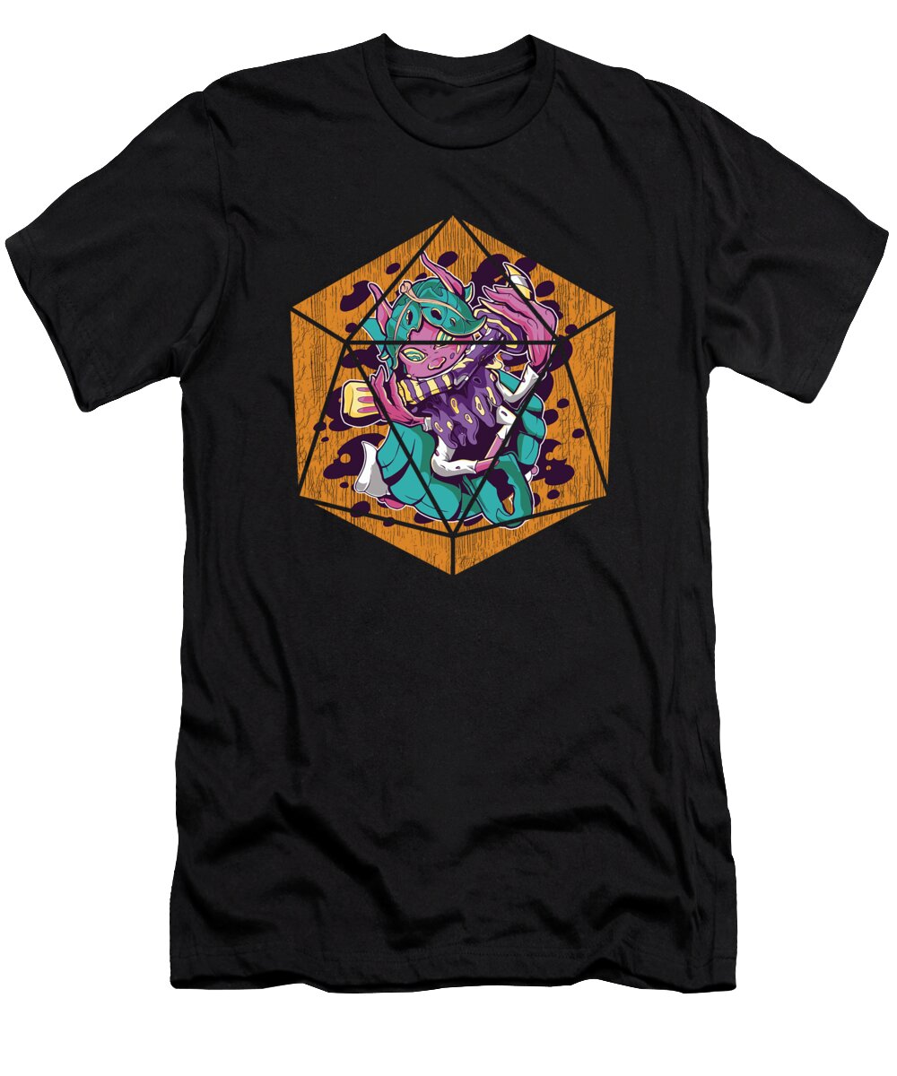 2 Fantasy Creature Role Playing Dice D20 Pen and Paper Fuzius T-Shirt
