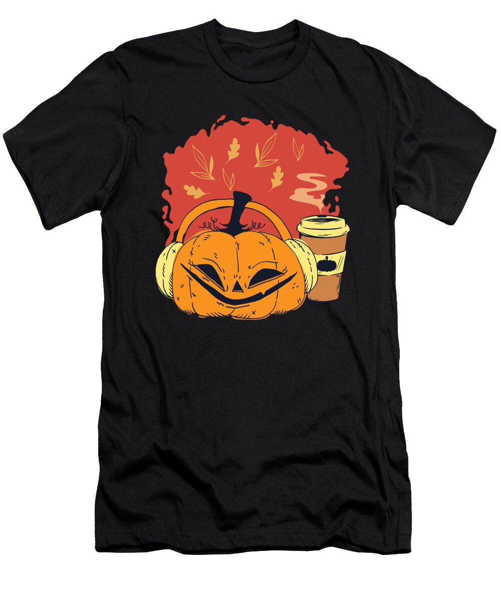 3 Fall Coffee Music Lover Pumpkin Latte Drink Toms Store T-Shirt