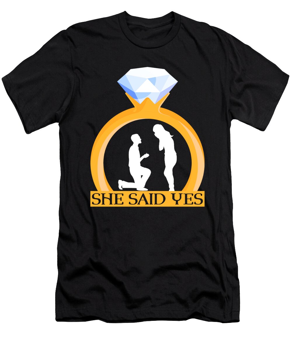 3 Valentines Couple Engagement Proposal Hearts Day Toms Store T-Shirt