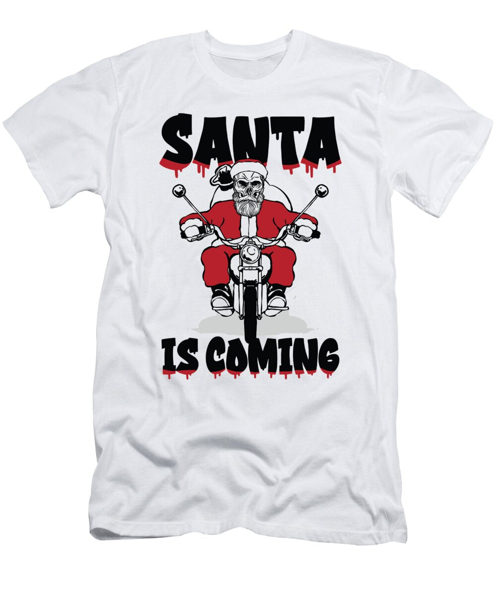 4 Scary Santa Christmas Holiday Halloween Motorcycle Rider Toms Store T-Shirt