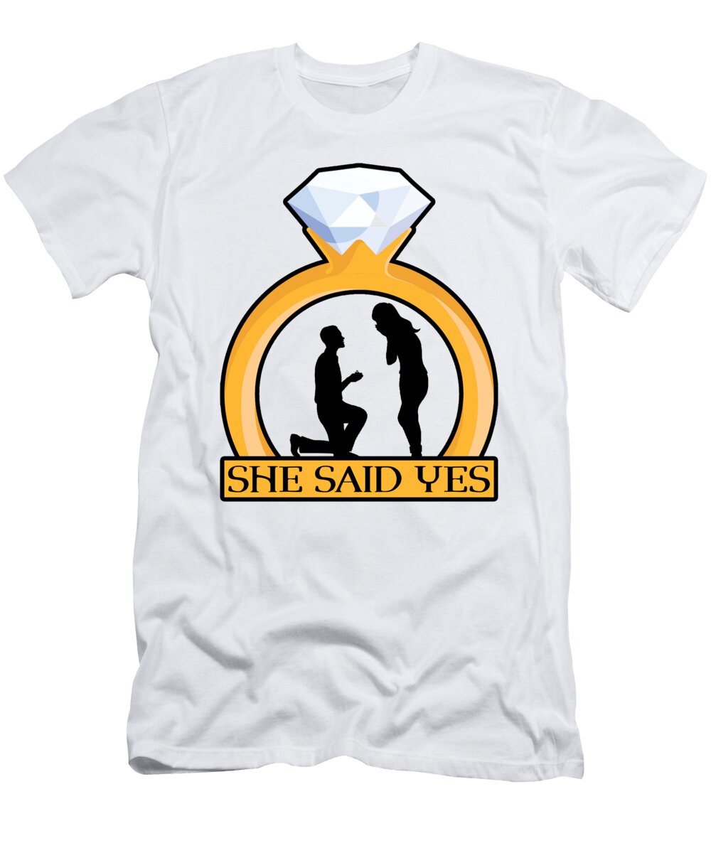 4 Valentines Couple Engagement Proposal Hearts Day Toms Store T-Shirt