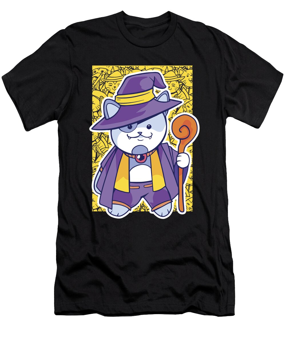 Cat Wizard Fantasy Role Play Character Me T-Shirt