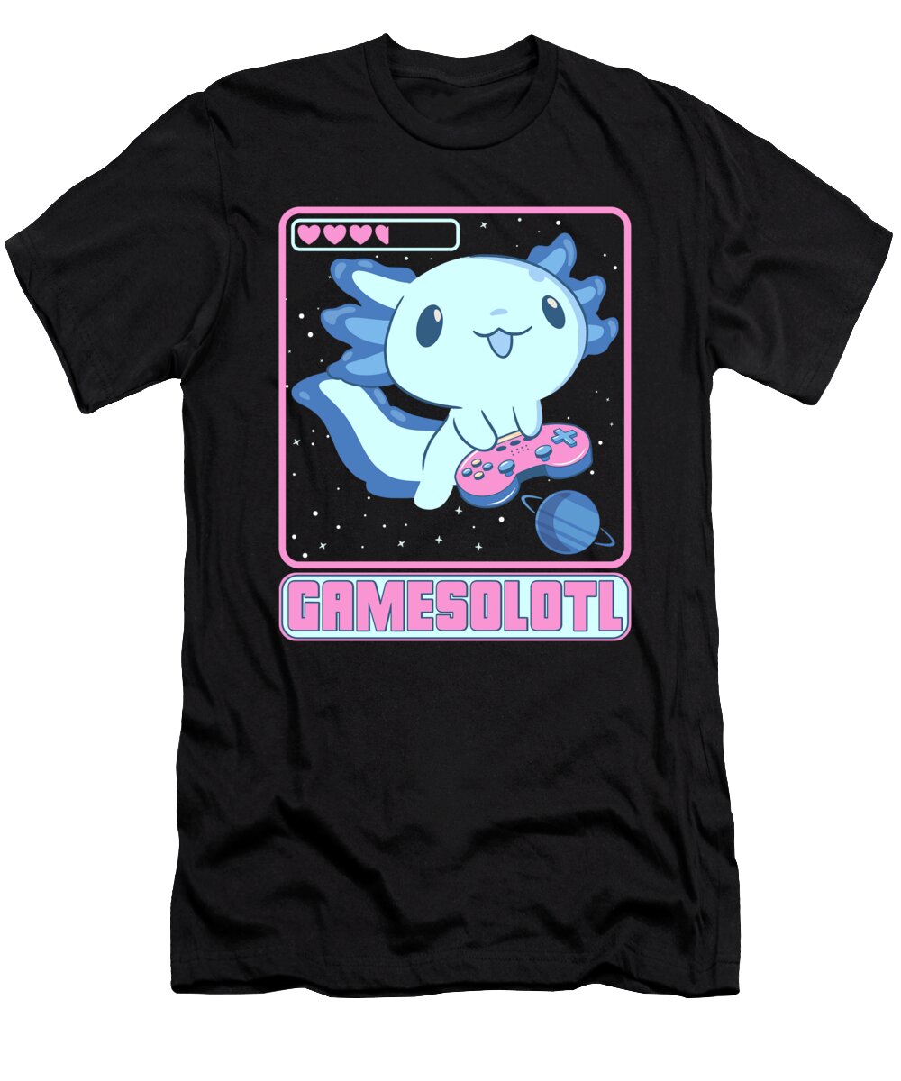 Cute Japanese Gaming Axolotl Gamesolotl Me T-Shirt