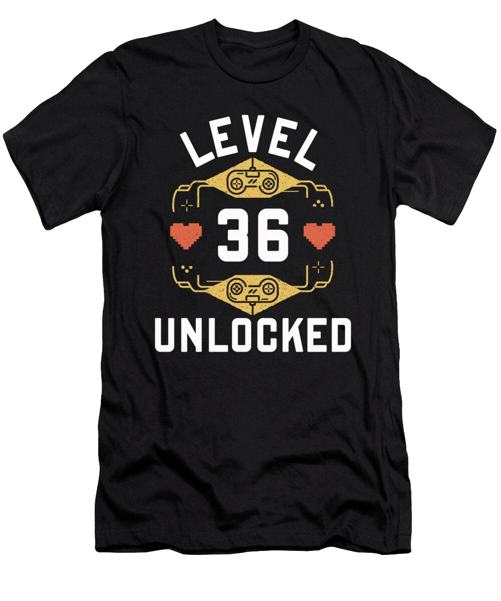 Level 36 Gamer Birthday Gamer Gift Benjamin Burkert T-Shirt