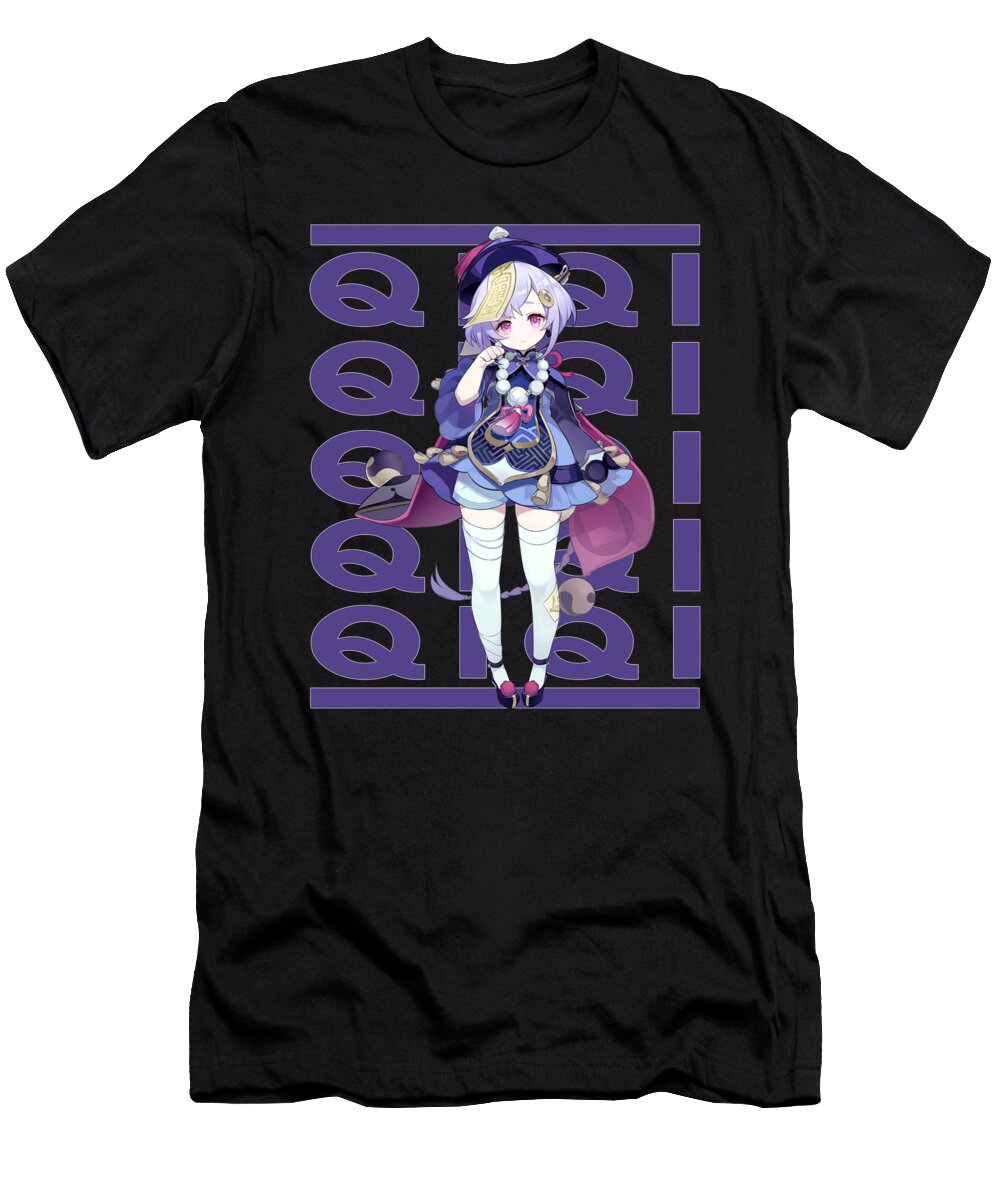 Retro Name Qiqi Genshin Rpg Impact Game Douxie Grimo T-Shirt