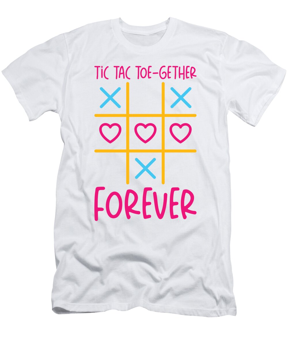 Valentines Kids Family Tic Tac Toe Game Toms Store T-Shirt
